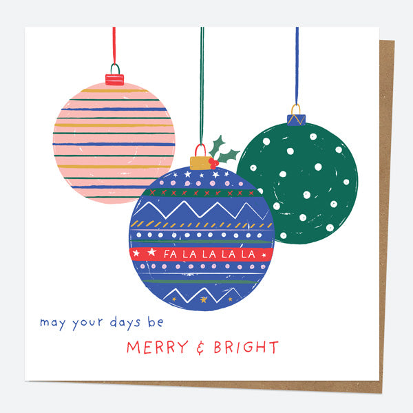 Christmas Card - Christmas Brights - Baubles