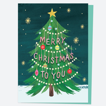 Christmas Card - Decorated Tree - Merry Christmas