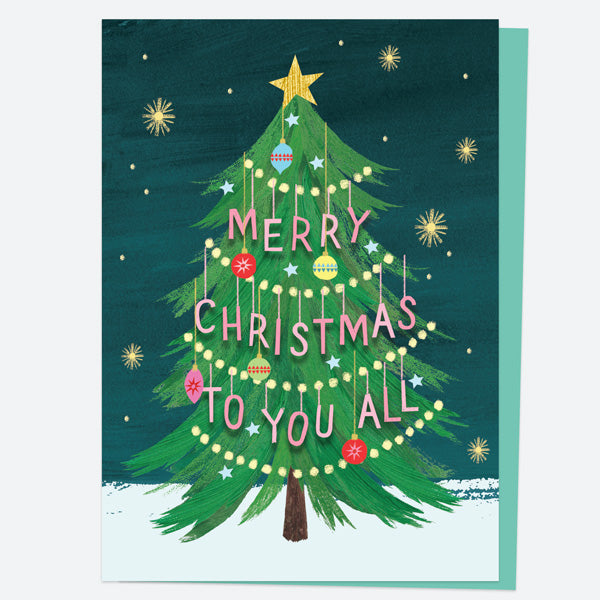 Christmas Card - Decorated Tree - Merry Christmas To You All