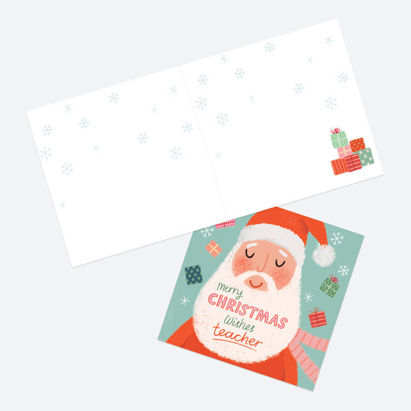 Christmas Card - Delivering Presents - Santa Beard - Teacher