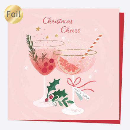 Luxury Foil Christmas Card - Festive Fizz