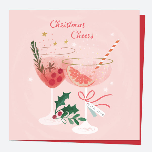 Luxury Foil Christmas Card - Festive Fizz