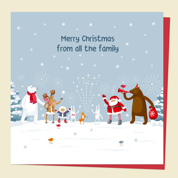 Christmas Card - Festive Friends - From All The Family