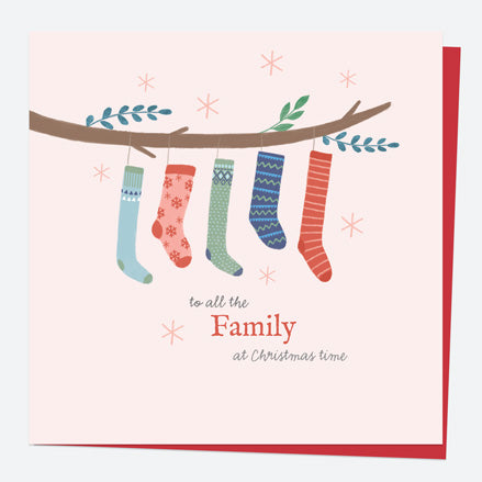 Christmas Card - Festive Love - Stockings - Family