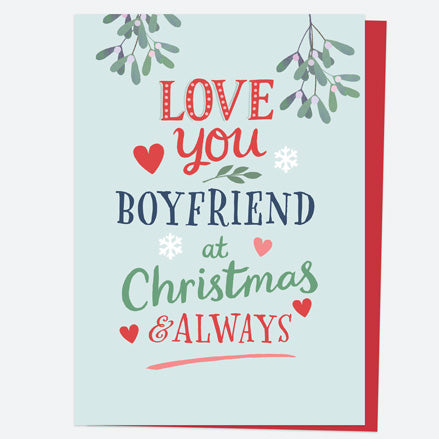 Christmas Card - Homespun Typography - Boyfriend