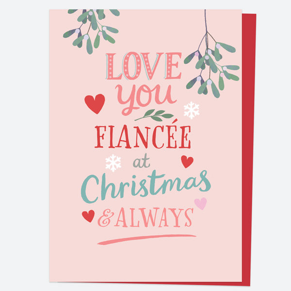 Christmas Card - Homespun Typography - Fiancée