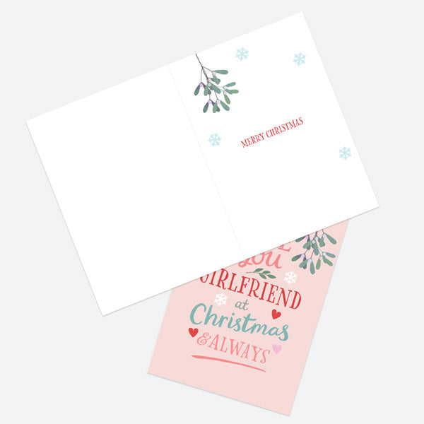 Christmas Card - Homespun Typography - Girlfriend