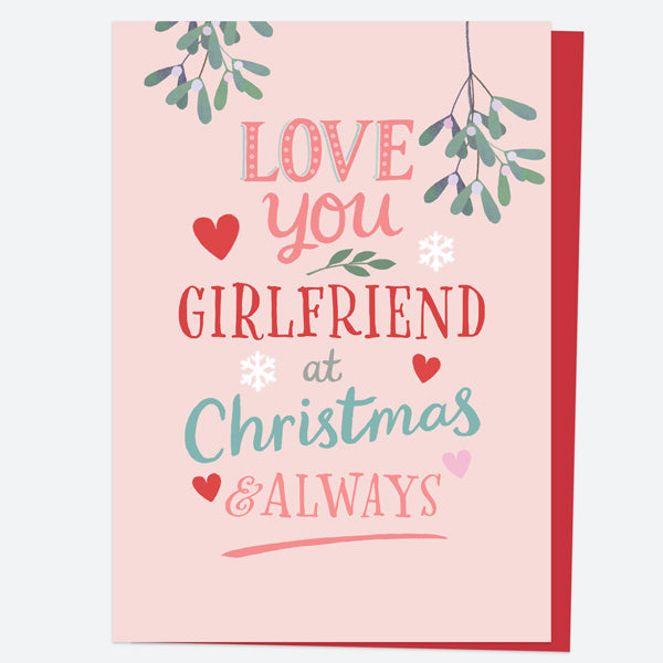 Christmas Card - Homespun Typography - Girlfriend