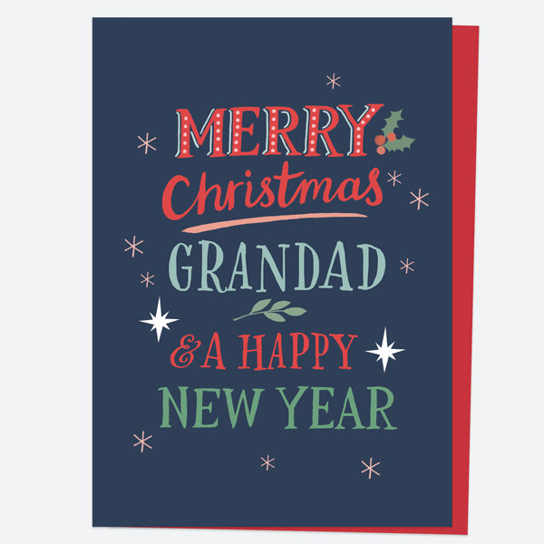 Christmas Card - Homespun Typography - Grandad