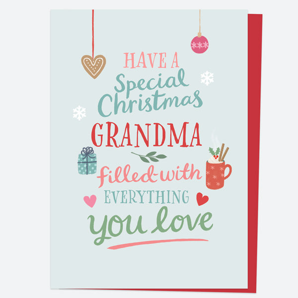 Christmas Card - Homespun Typography - Grandma