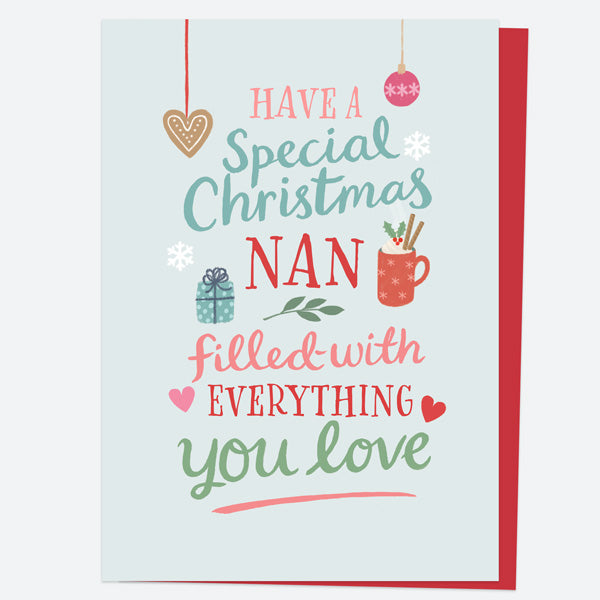 Christmas Card - Homespun Typography - Nan