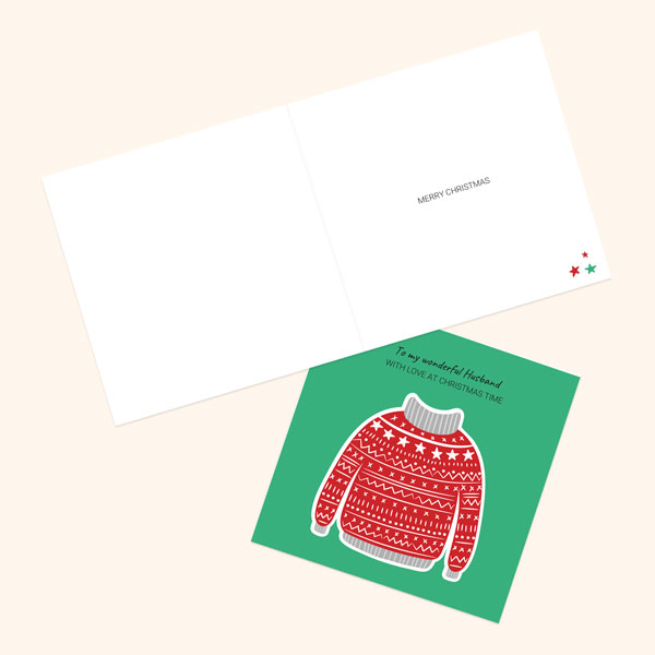 Christmas Card - Festive Brights Jumper - Husband