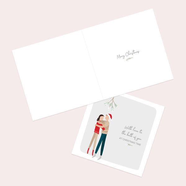 Christmas Card - Treasured Memories Mistletoe Kisses - To The Both Of You