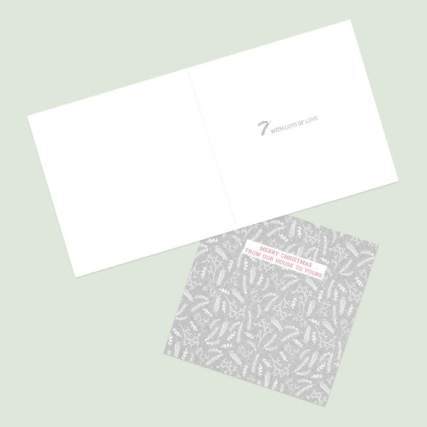Christmas Card - Woodland Scandi Pattern - From Our House To Yours