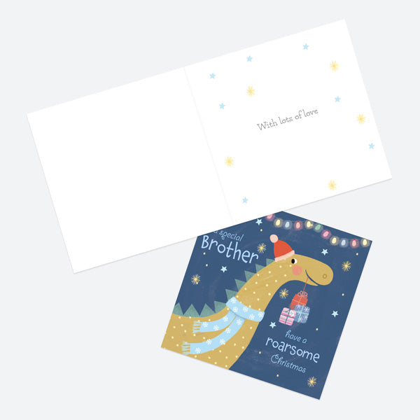Christmas Card - Jolly Dinosaur - Special Brother
