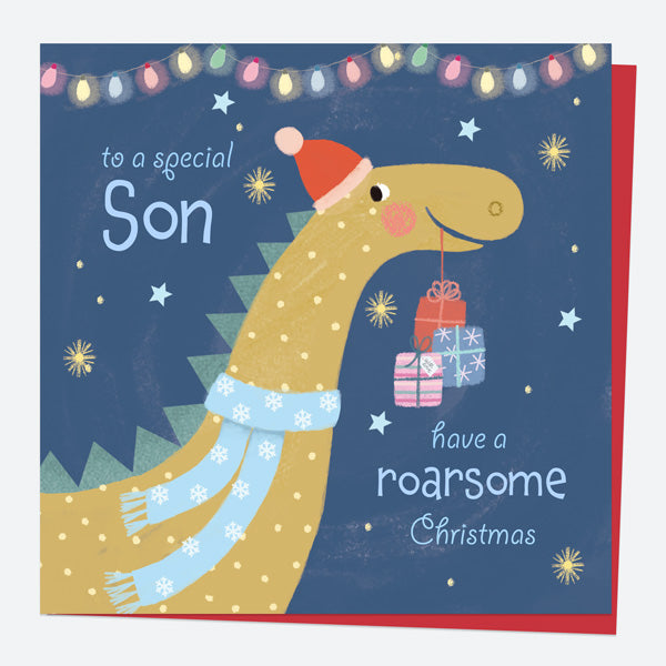 Christmas Card - Jolly Dinosaur - Special Son