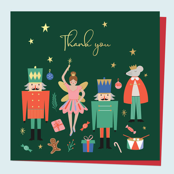 Luxury Foil Christmas Thank You Card - Nutcracker Ballet - Family