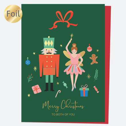 Luxury Foil Christmas Card - Nutcracker Ballet - Nutcracker & Fairy - Both Of You