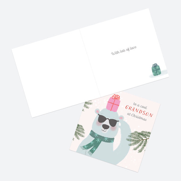 Christmas Card - Polar Pals - Cool Bear - Grandson