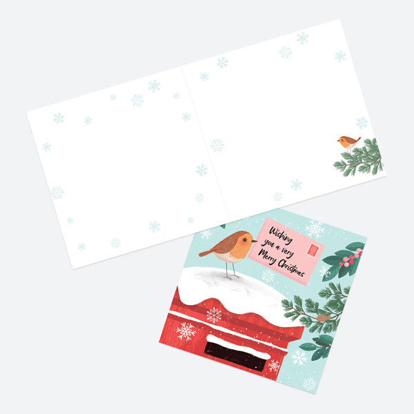 Christmas Card - Postbox & Robin - Special Delivery - Merry Christmas