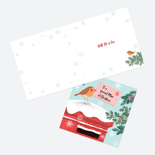 Christmas Card - Postbox & Robin - Special Delivery - Mum