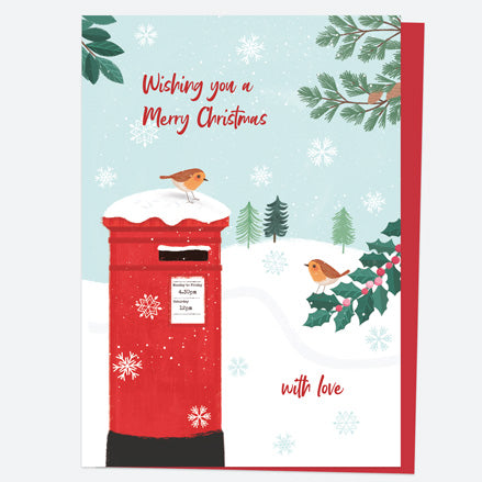 Christmas Cards - Postbox & Robin - Winter Mail - Pack of 5