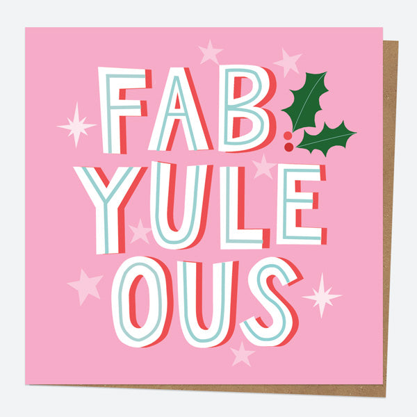 Christmas Card - Yuletide Typography - Fab Yule-ous