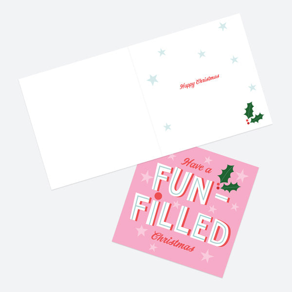 Christmas Card - Yuletide Typography - Fun-Filled Christmas