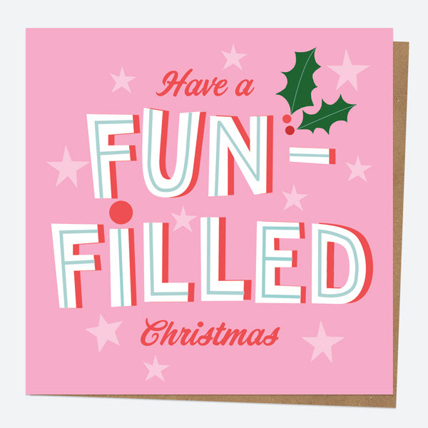 Christmas Card - Yuletide Typography - Fun-Filled Christmas