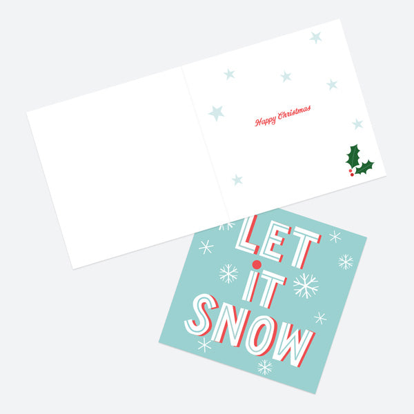 Christmas Card - Yuletide Typography - Let It Snow