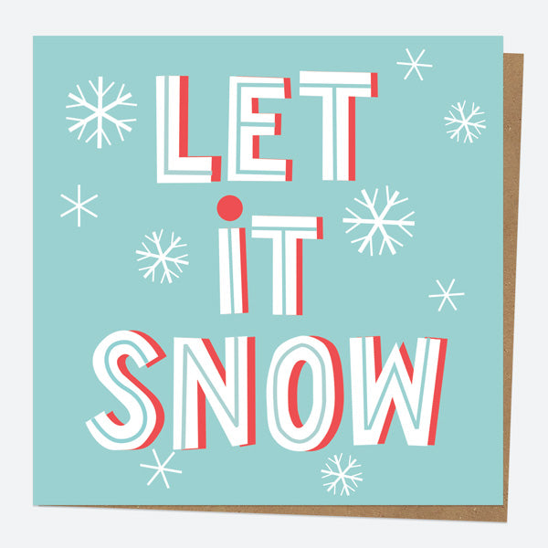Christmas Card - Yuletide Typography - Let It Snow