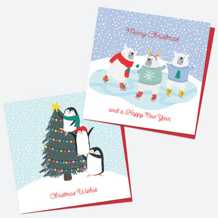 Christmas Cards - Snow Fun - Mixed Pack of 10