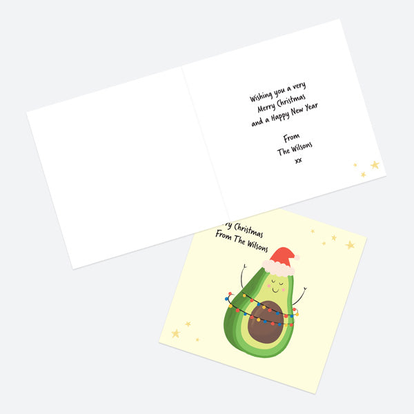 Personalised Christmas Cards - Festive Food - Avocado - Pack of 10