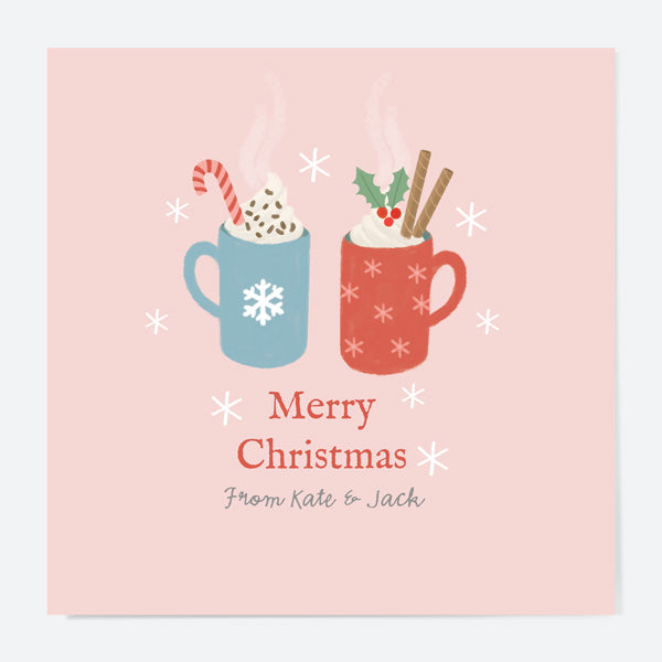 Personalised Christmas Cards - Festive Love - Hot Chocolate - Pack of 10