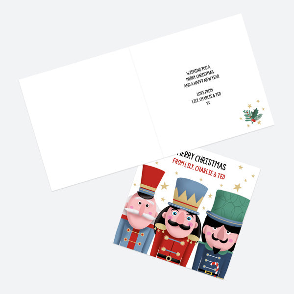 Personalised Christmas Cards - Festive Nutcracker - Stars - Pack of 10