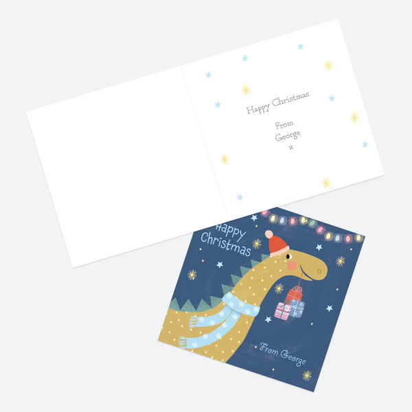 Personalised Christmas Cards - Jolly Dinosaur - Pack of 10