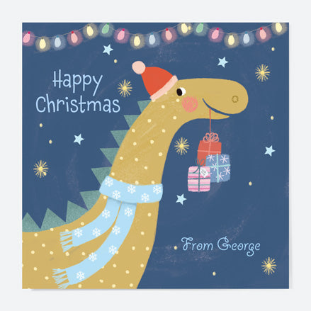 Personalised Christmas Cards - Jolly Dinosaur - Pack of 10