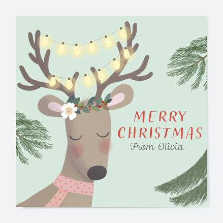 Personalised Christmas Cards - Polar Pals - Cute Deer - Pack of 10