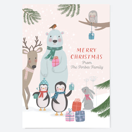 Personalised Christmas Cards - Polar Pals - Friends - Pack of 10
