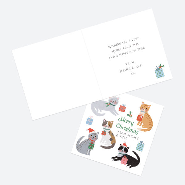 Personalised Christmas Cards - Santa Paws - Purr-fect Christmas - Pack of 10
