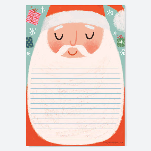 Delivering Presents - Santa Beard - Notelet Letter Set - Pack of 20