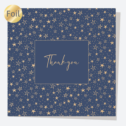 Luxury Foil Christmas Thank You Card - Contemporary Christmas - Stars