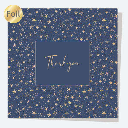 Luxury Foil Christmas Thank You Card - Contemporary Christmas - Stars