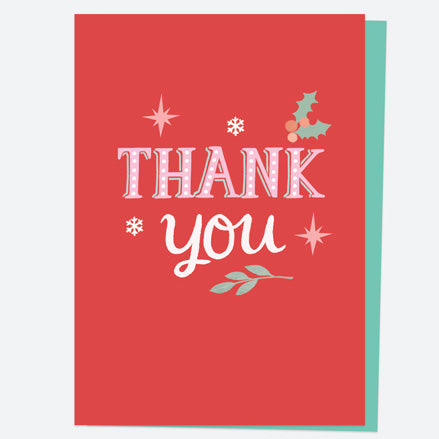 Christmas Thank You Card - Homespun Typography