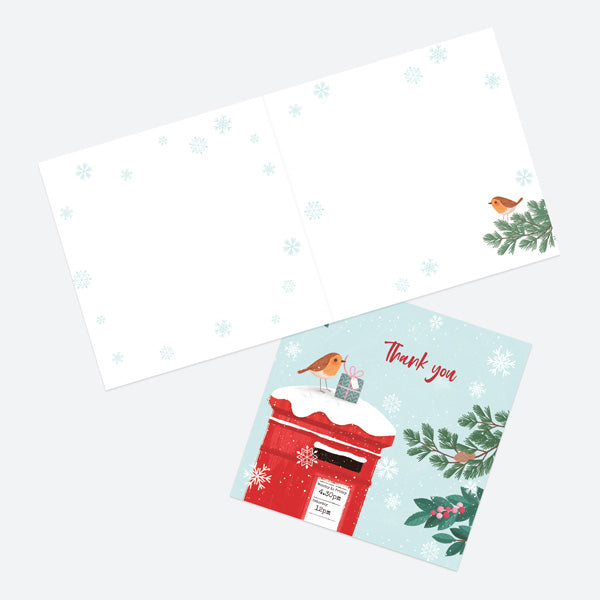 Christmas Thank You Card - Postbox & Robin - Special Delivery