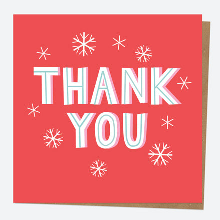 Christmas Thank You Card - Yuletide Typography