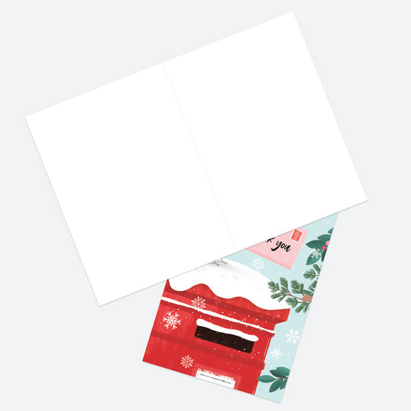 Christmas Thank You Open Out Cards - Postbox & Robin - Special Delivery - Pack of 10