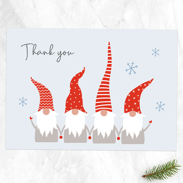 Christmas Thank You Cards - Gnomes - Family Holding Hands - Pack of 10