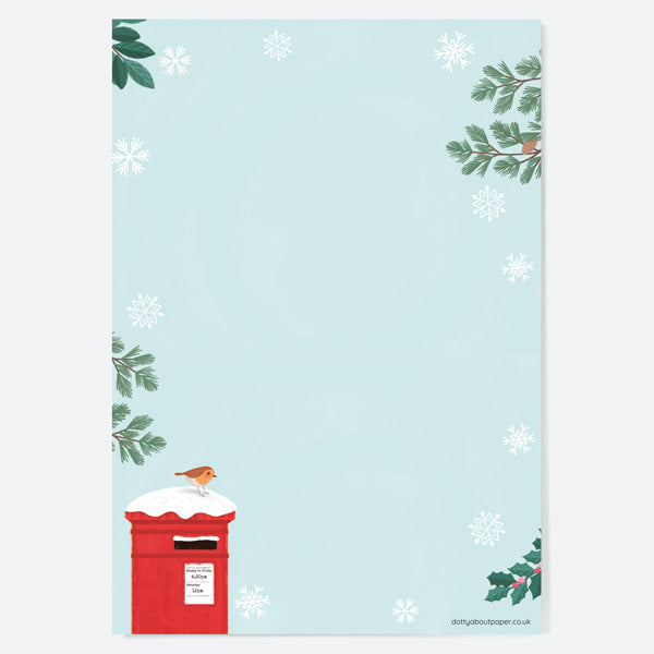 Postbox & Robin - Special Delivery - Christmas Thank You Notelet - Pack of 20