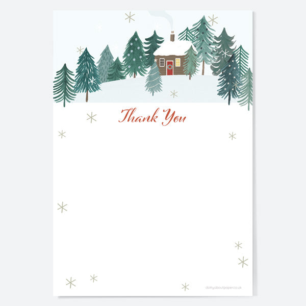 Winter Wonderland - Christmas Thank You Notelet - Pack of 20